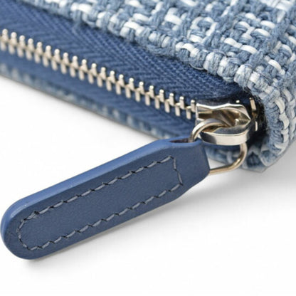 Chanel Wallet Bi-Fold Chanel A81973 Coco Mark Deauville Blue Tweed