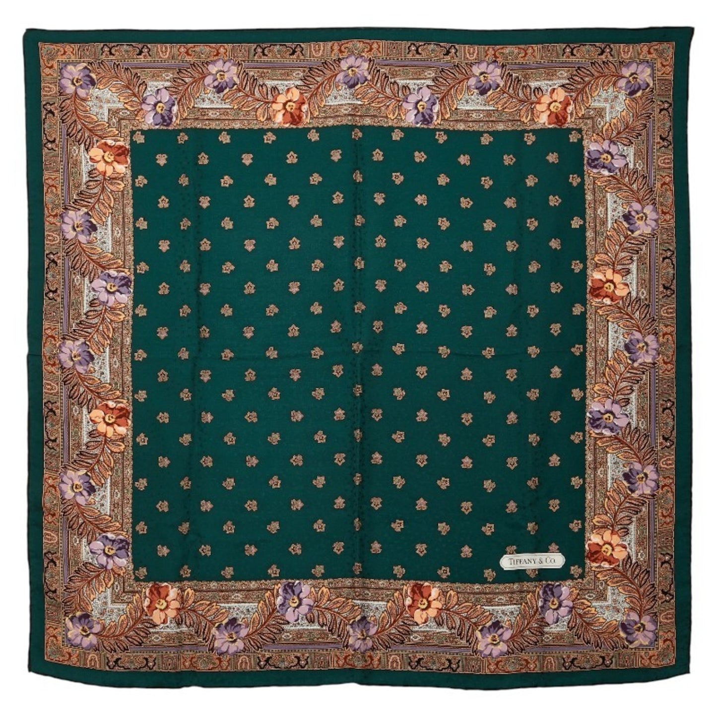 Tiffany & Co. T Logo Floral Motif Scarf