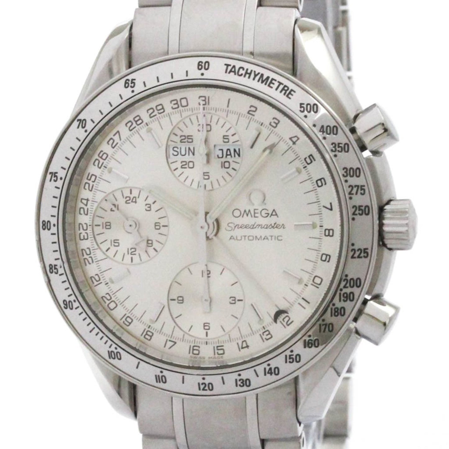Omega Speedmaster Triple Date Steel Automatic Watch 3523.30 Polished