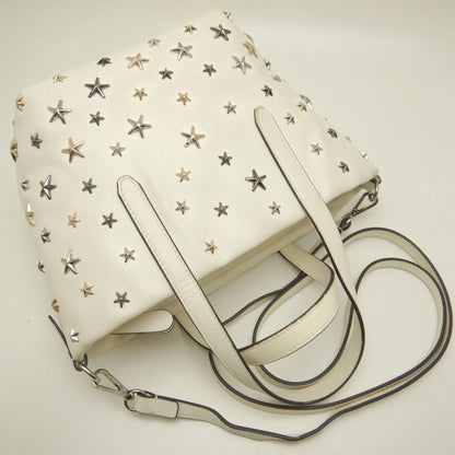 Jimmy Choo Mini Sarah Star Stud Handbag In White Leather