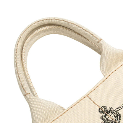 Prada Canapa M Handbag Tote Bag Bn1877 Ivory White Canvas