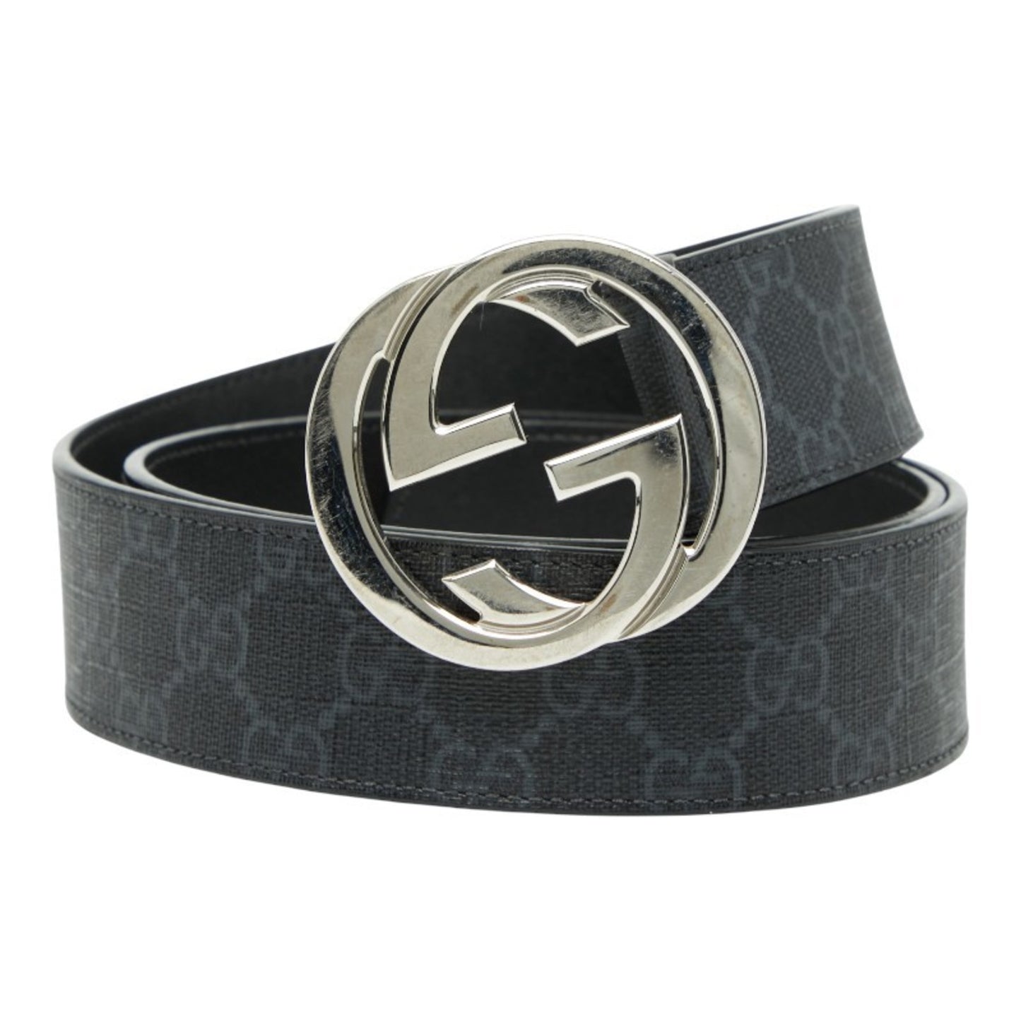 Gucci Gg Supreme Belt Size: 95 38 411924 Black Gray