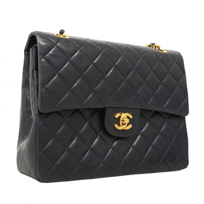 Chanel Matelasse Shoulder Bag In Navy Lambskin