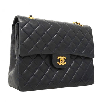 Chanel Matelasse Shoulder Bag In Navy Lambskin