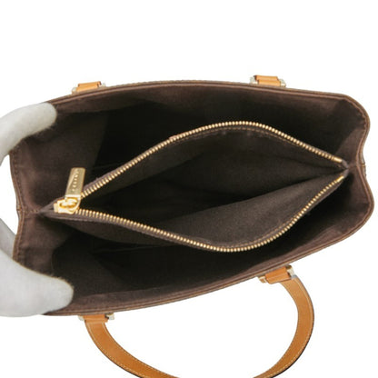 Celine Macadam Tote Bag Shoulder Brown Leather