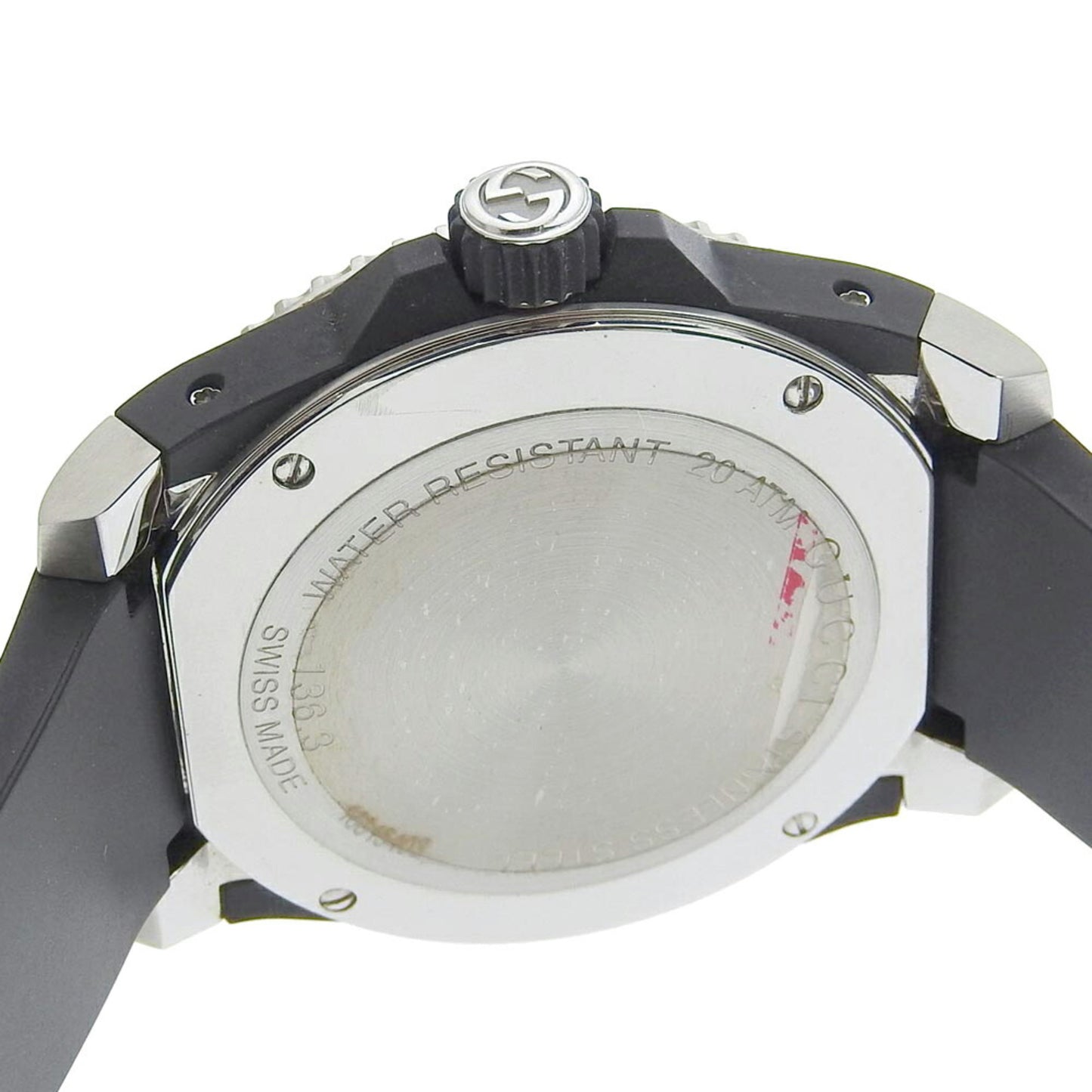 Gucci Dive 136 3 Black Dial Stainless Steel Rubber Quartz Battery