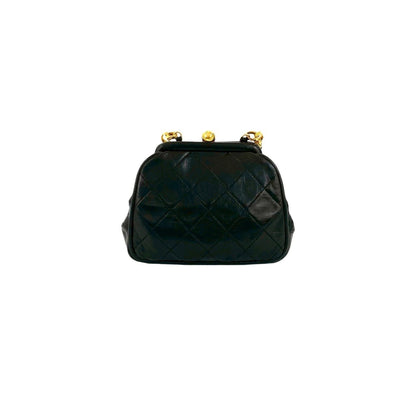 Chanel Matelasse Coco Lambskin Leather Clasp Chain Mini Shoulder Bag