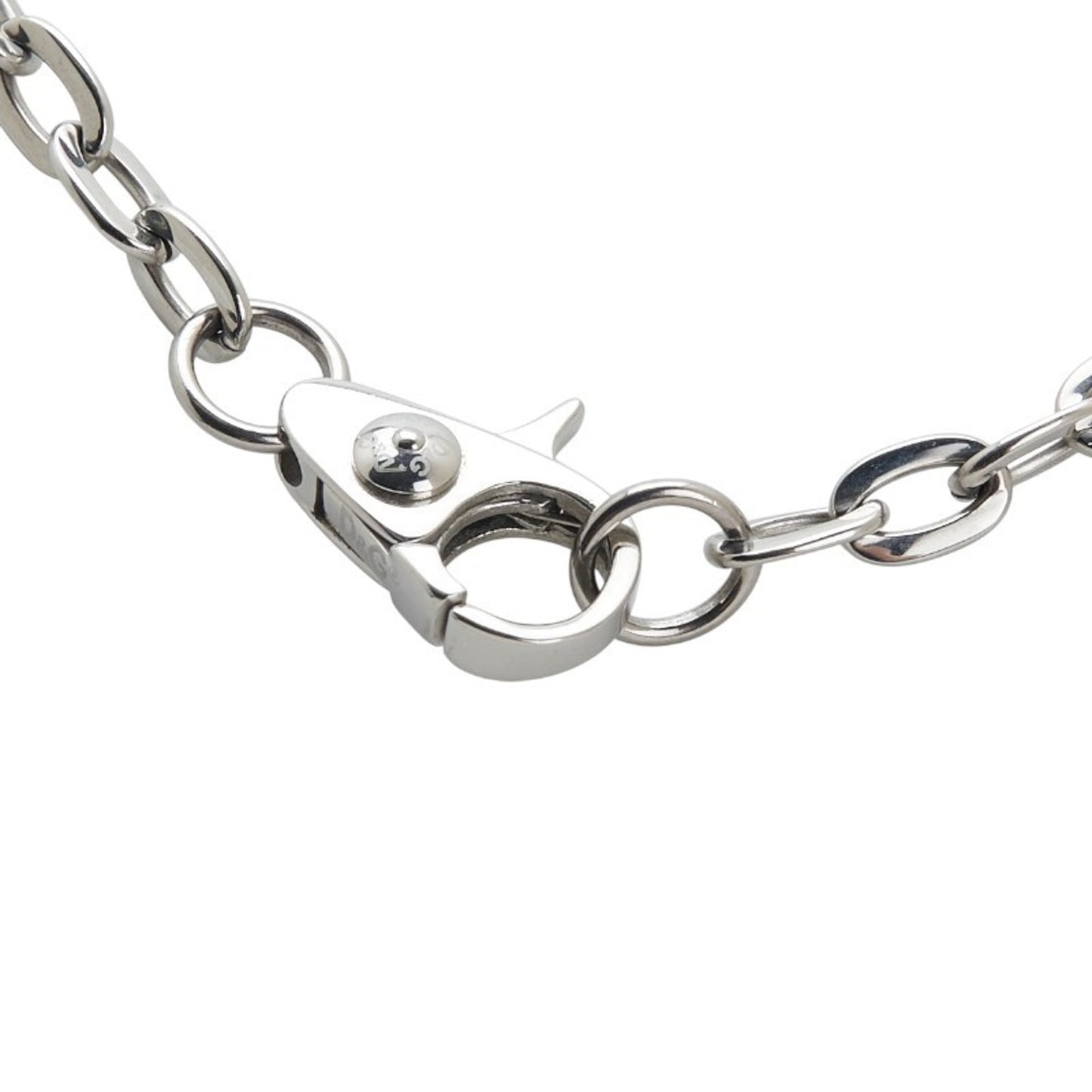 Dolce & Gabbana Logo Dog Tag Plate Necklace In Silver Metal