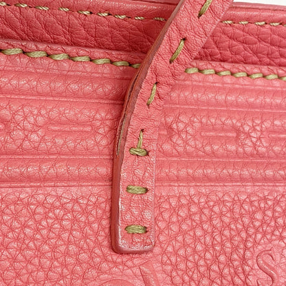 Fendi Selleria Leather Tote Bag In Pink