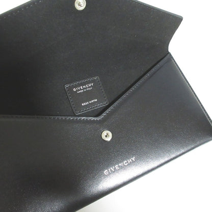 Givenchy Calf Leather 4G Logo Flap Flat Pouch Small Item Clutch Bag Ss23 Wrtw Black