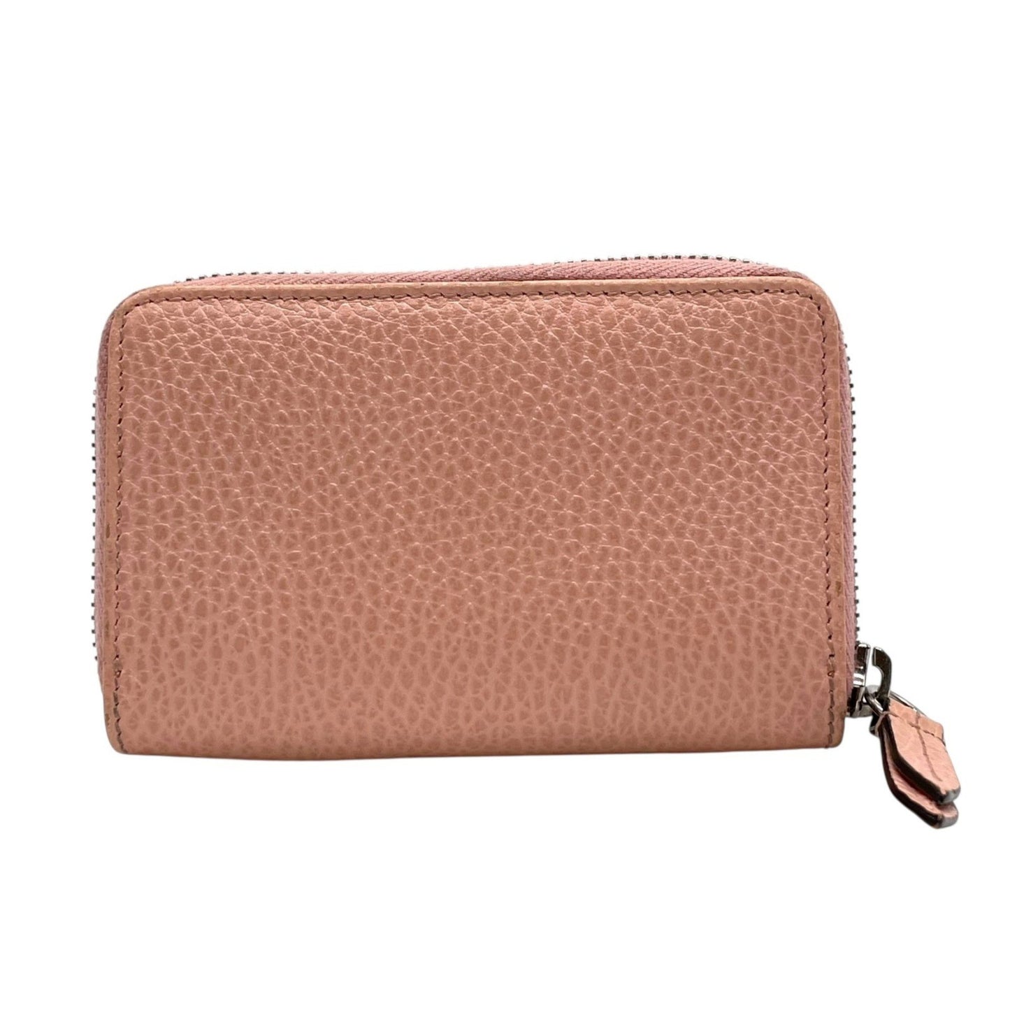 Gucci Business Card Case 644412 Leather Pink Beige Double G Marmont Wallet/Coin Compact Wallet Coin