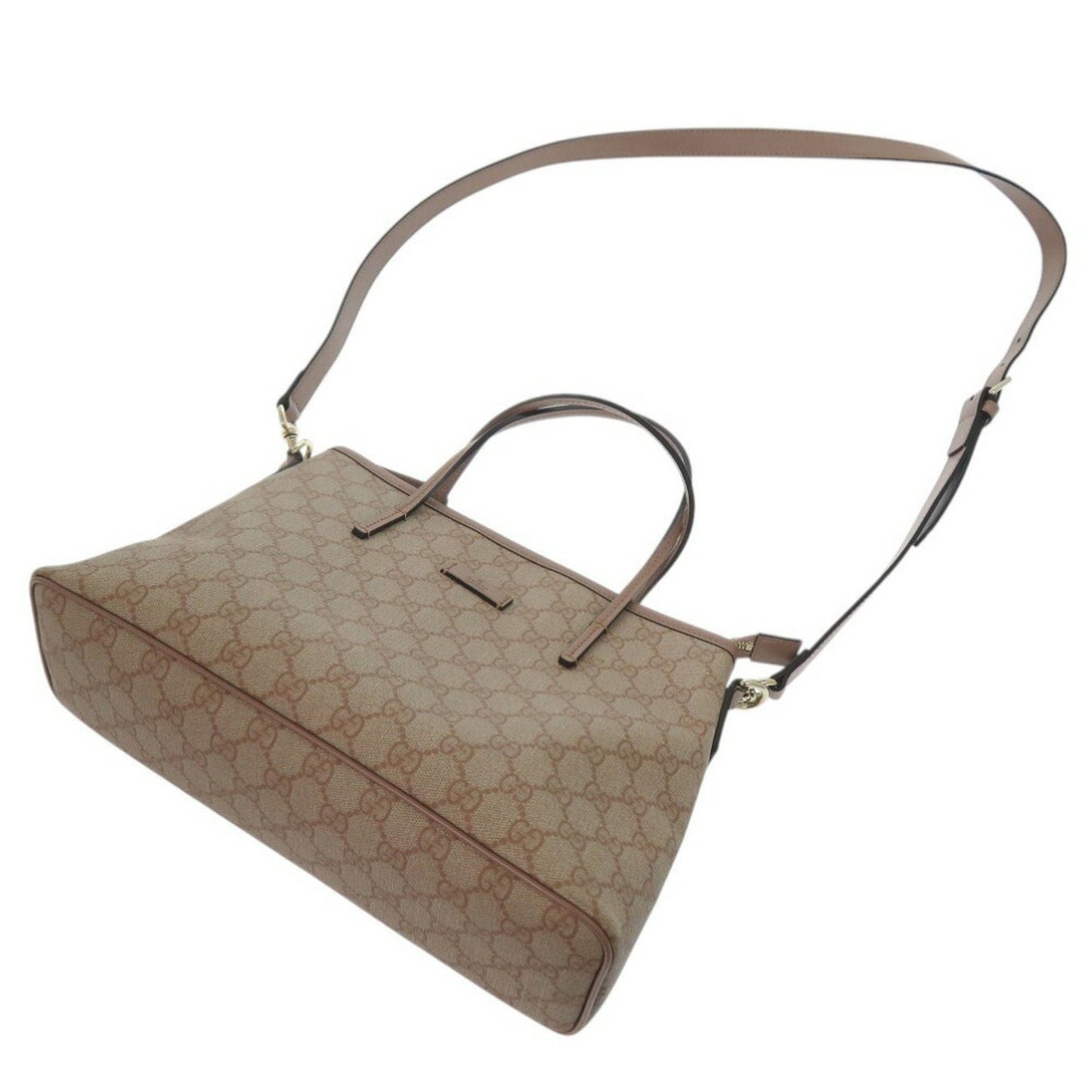 Gucci 2Way Handbag Gg Supreme 353440 Coated Canvas Leather Pink 0302Gucci