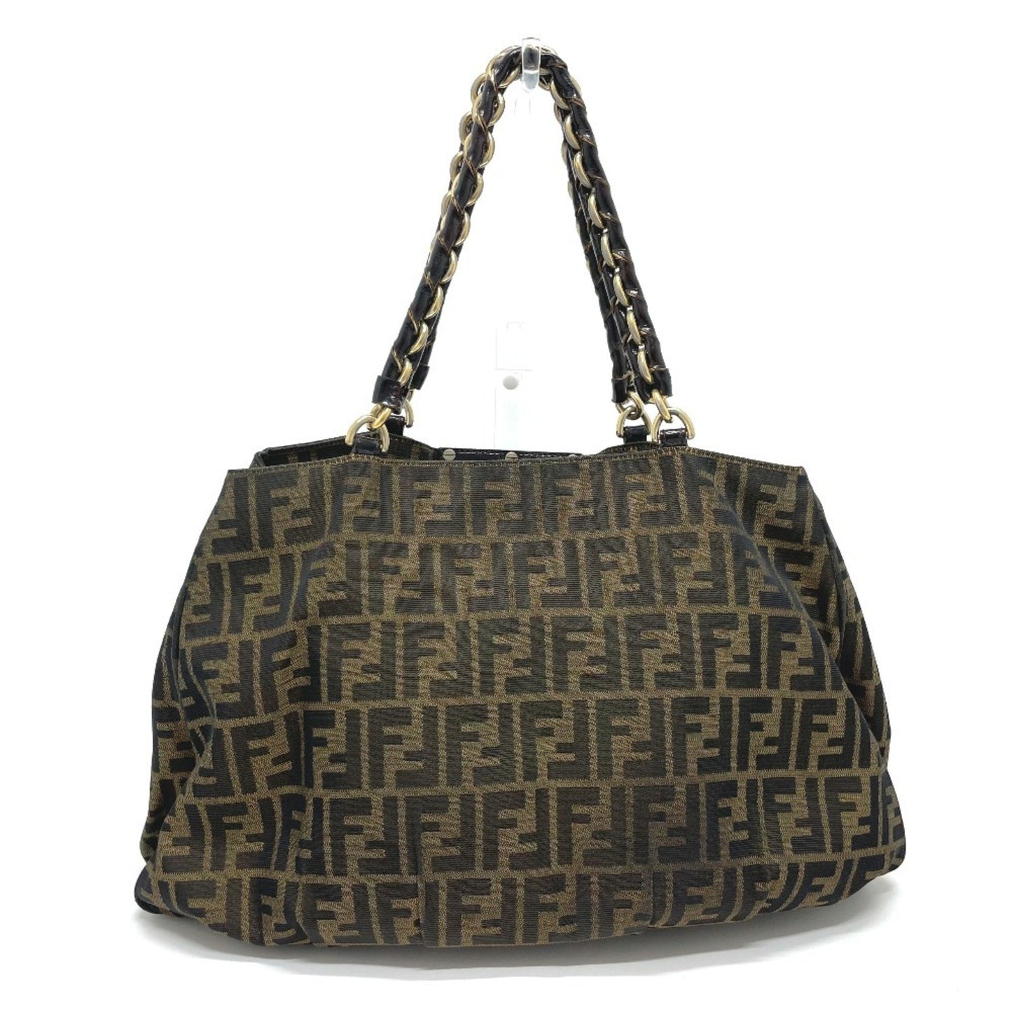 Fendi 8Br616 Zucca Mia Chain Tote Bag In Canvas/Leather