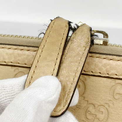Gucci Handbag Guccissima Horsebit 247286 Leather Beige Champagne 2-Way Bag