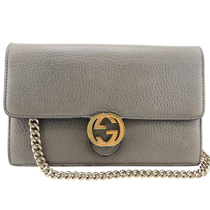 Gucci 510314 Chain Wallet Shoulder Bag Gray