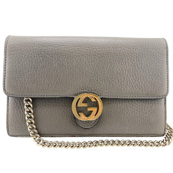 Gucci 510314 Chain Wallet Shoulder Bag Gray