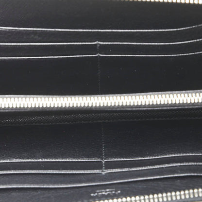 Prada Triangle Plate Long Wallet Black Nylon Leather