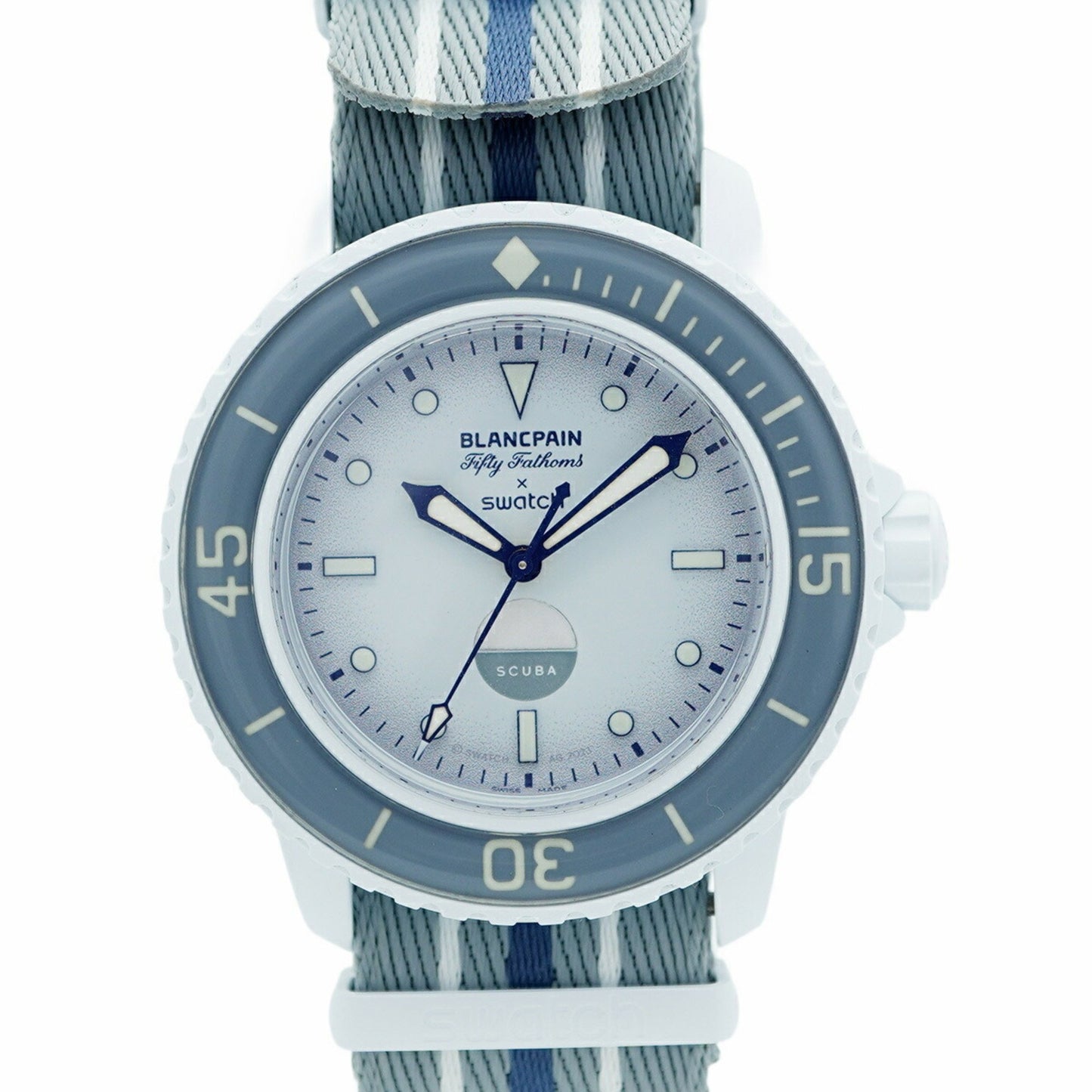 Swatch X Blancpain Fifty Fathoms So35S100 White Dial
