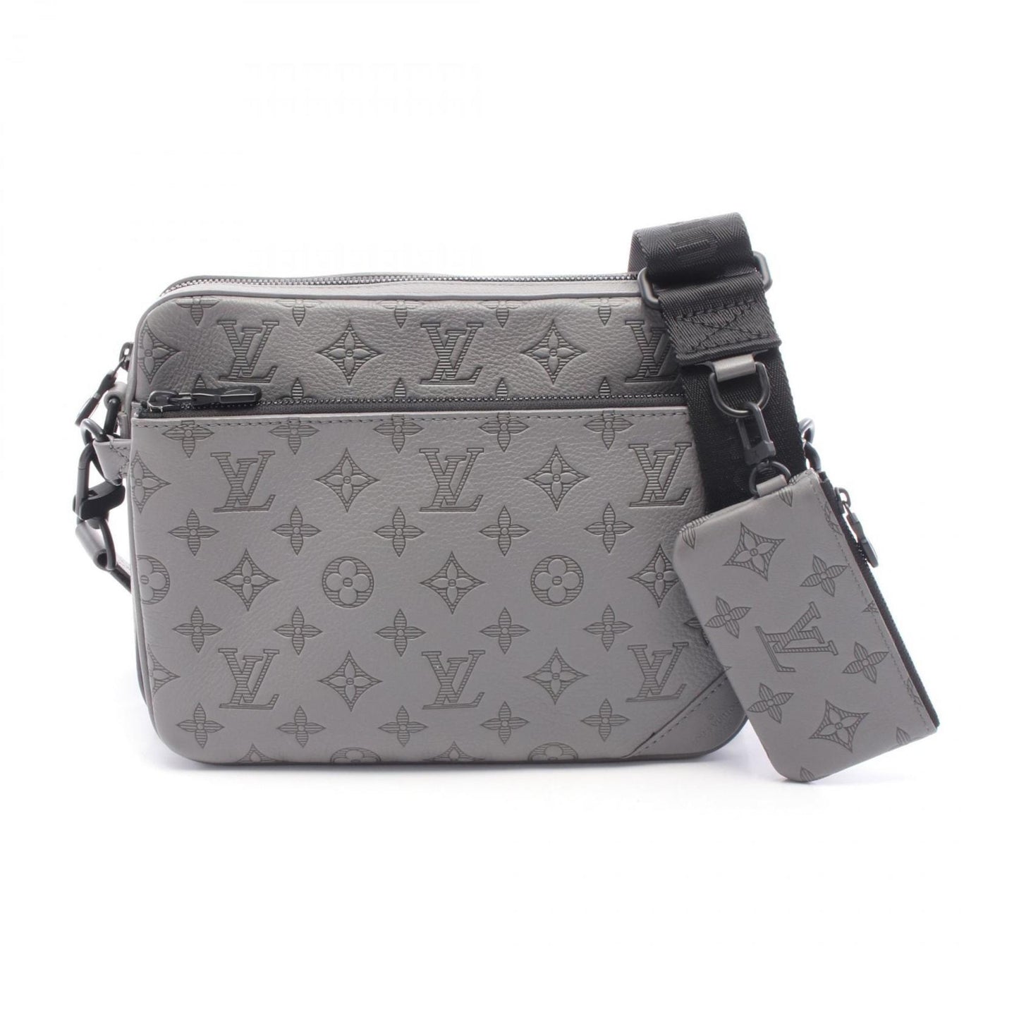 Louis Vuitton Trio Messenger Shoulder Bag In Monogram Shadow Leather