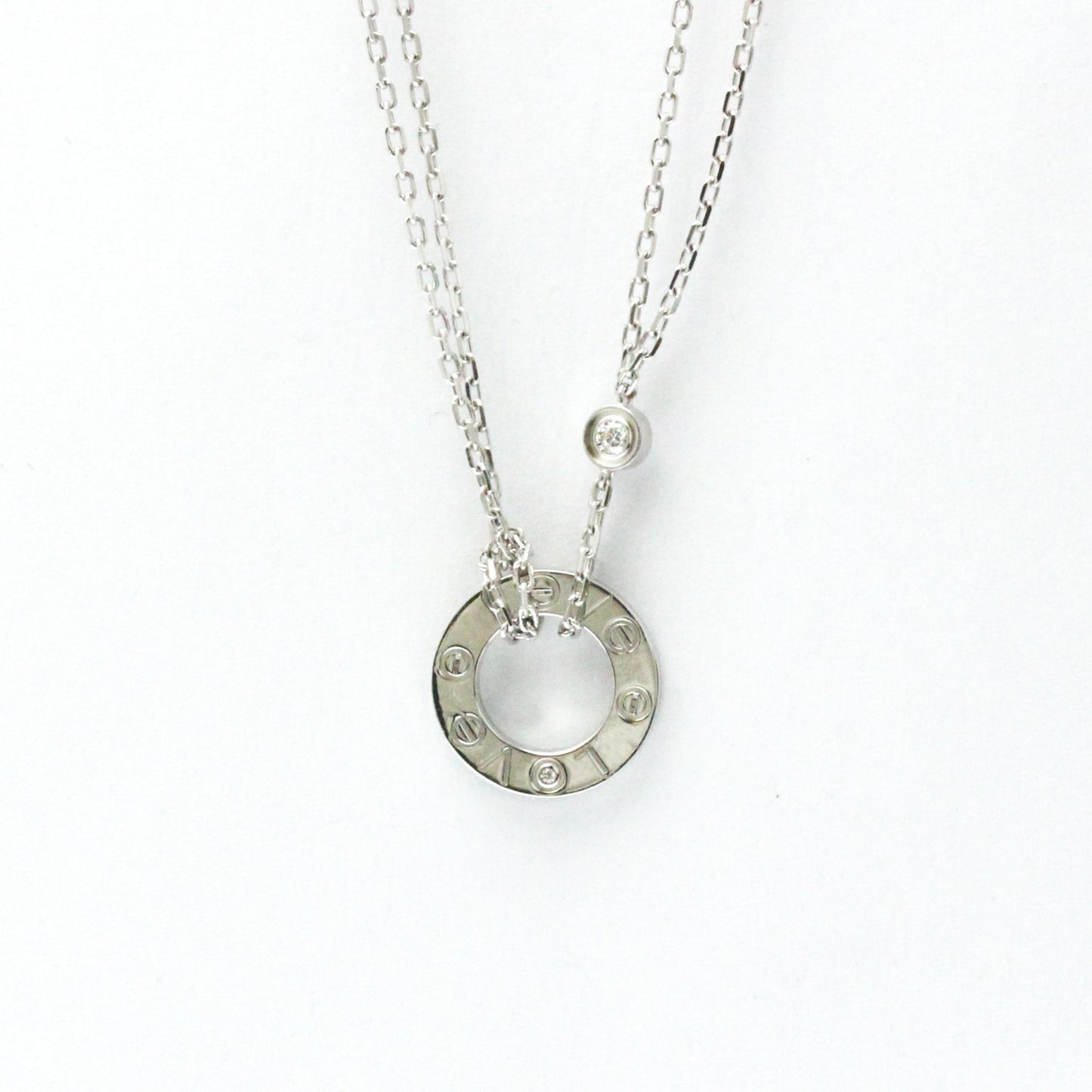 Cartier Love Circle Necklace B7219400 White Gold (18K) Diamond Men