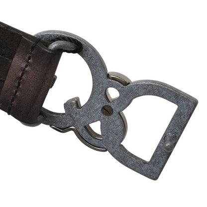 Dolce & Gabbana Logo Buckle Belt Bc3735 Gray/Black Leather