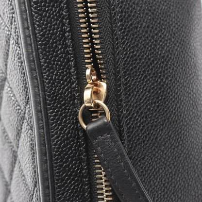 Chanel Cc Filigree Matelasse Vanity Shoulder Bag In Calfskin Leather