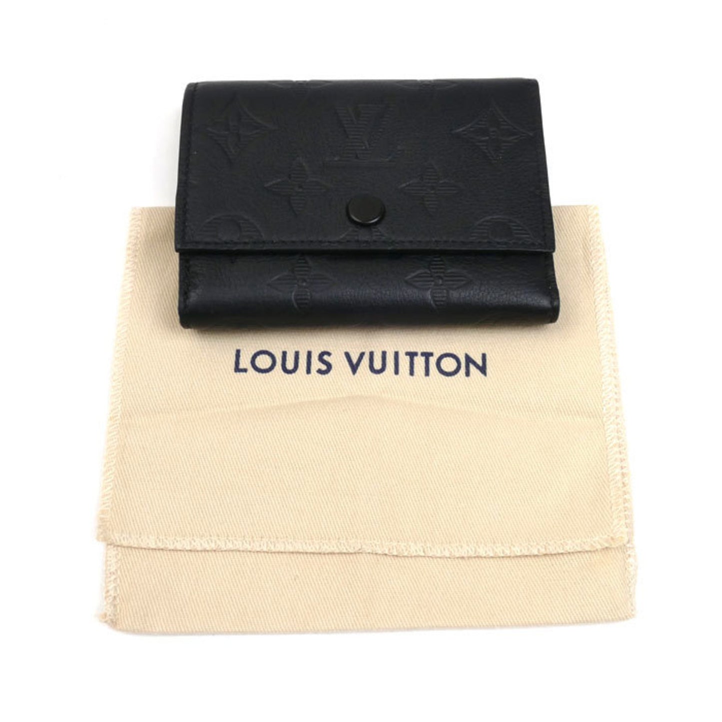 Louis Vuitton Victor Wallet Compact Tri-Fold Monogram Shadow Black M12635