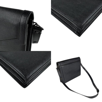 Yves Saint Laurent Shoulder Bag Leather Black