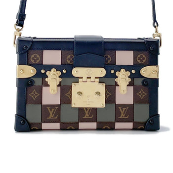 Louis Vuitton Monogram Petite Malle Shoulder Bag M45534 2-Way Clutch Black