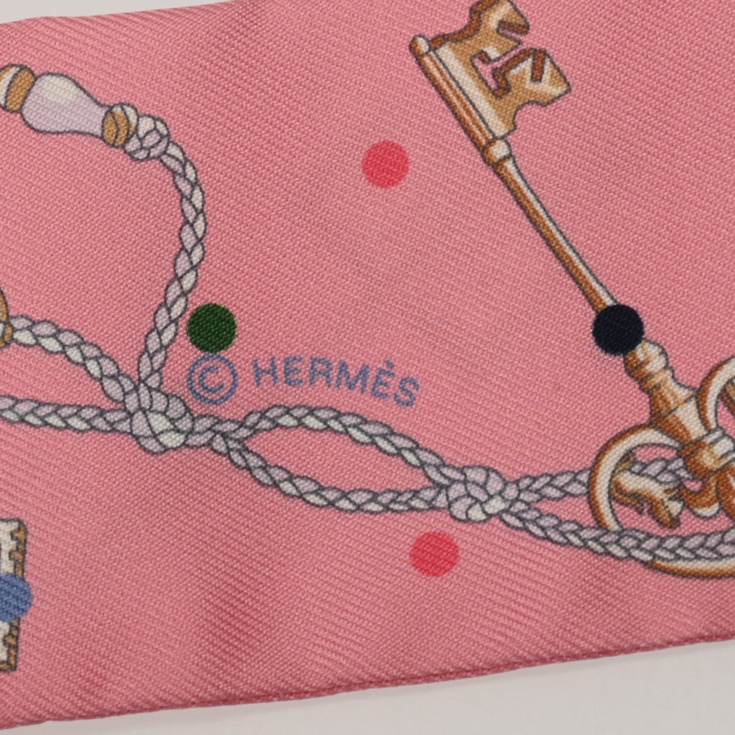 Hermes Twilly Les Cles Pois Rose
