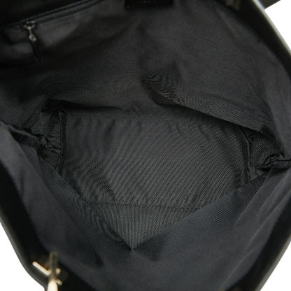 Gucci Gg Canvas Tote Bag Handbag 002 1098 Beige Black Leather