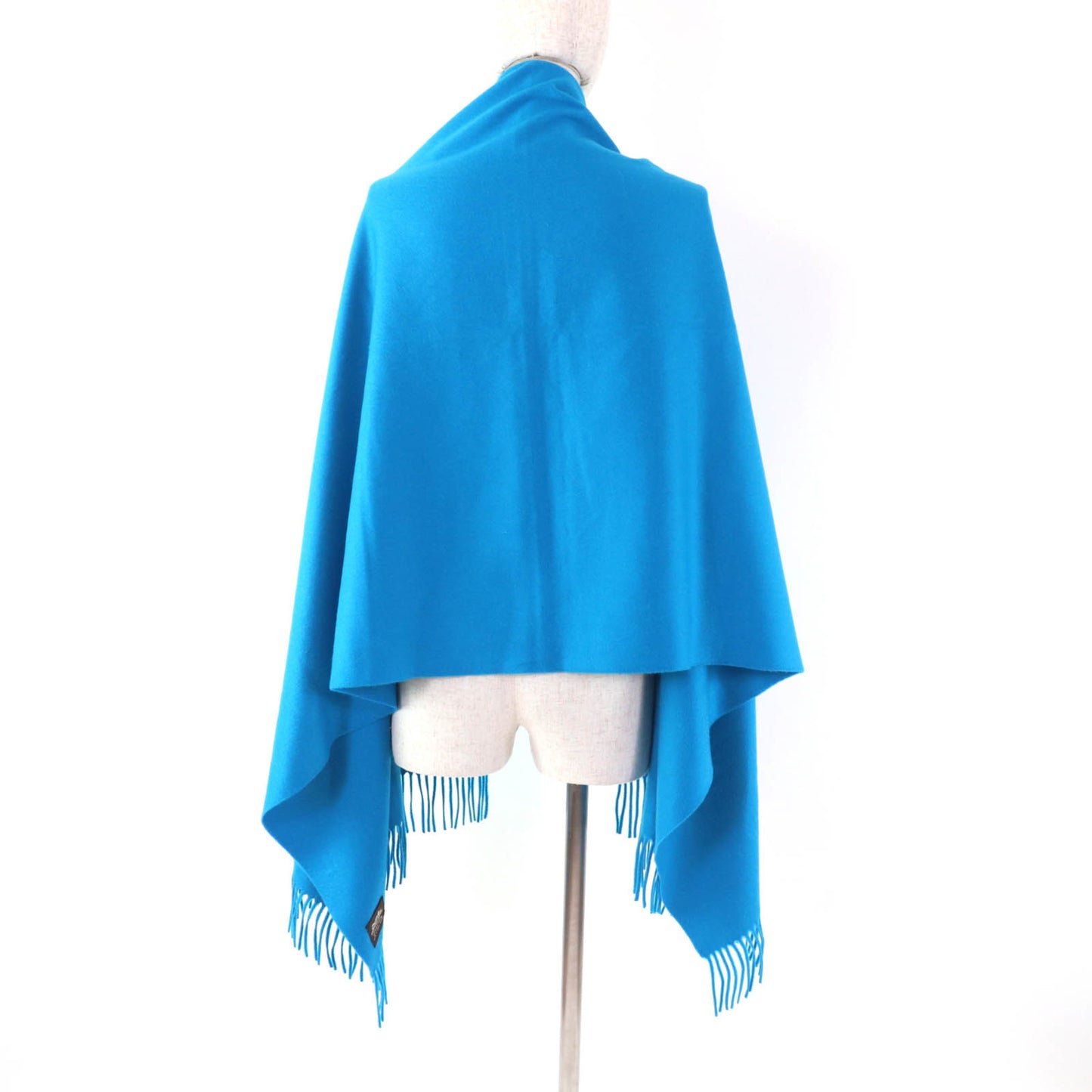 Hermes 100% Cashmere Large Stole/Shawl/Scarf With Embroidered Logo And Fringe