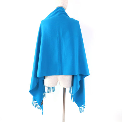 Hermes 100% Cashmere Large Stole/Shawl/Scarf With Embroidered Logo And Fringe