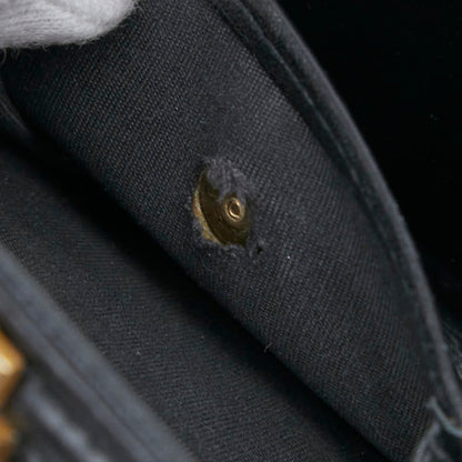 Chanel Matelasse Boy Chanel Coco Mark Bifold Wallet Black Caviar Skin