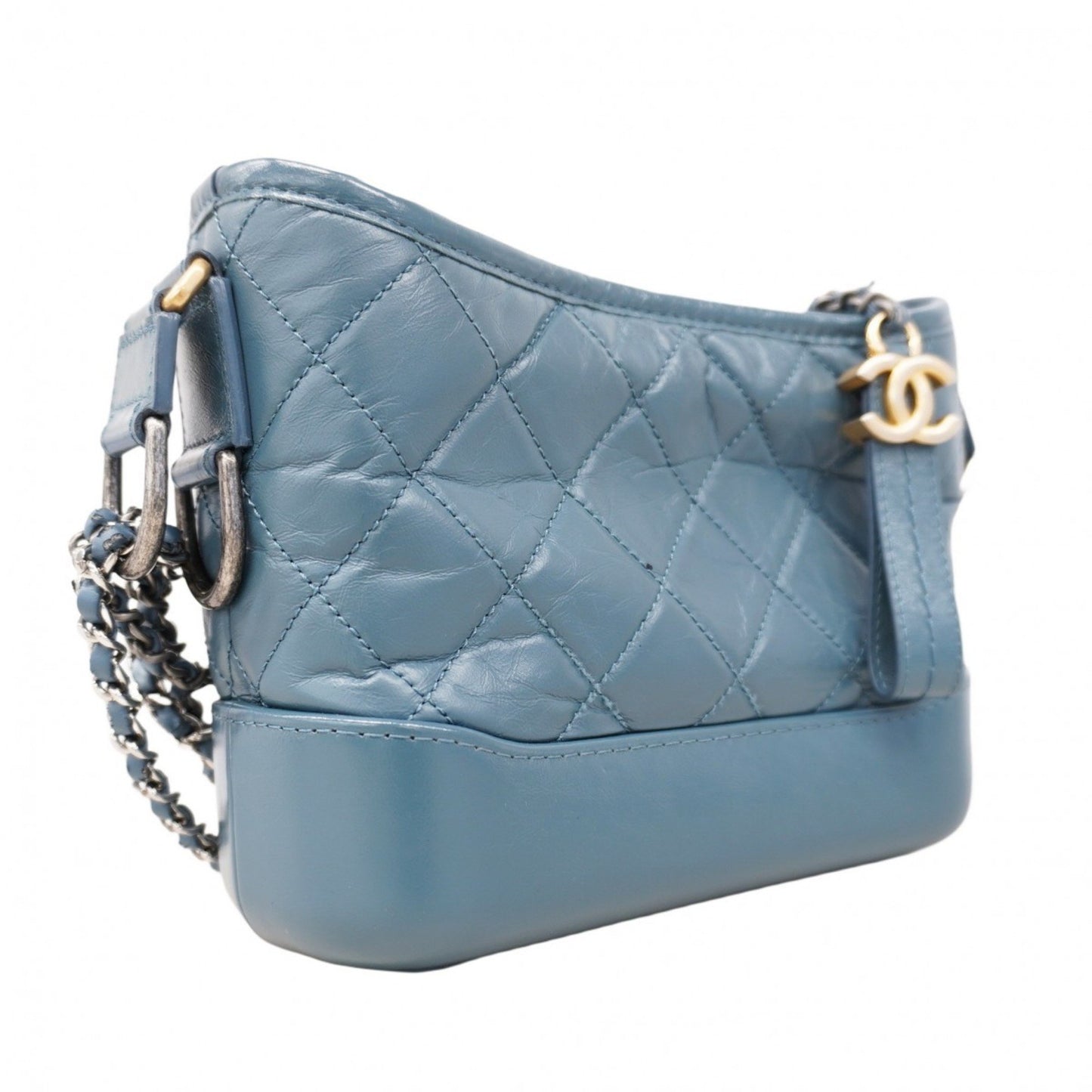 Chanel Shoulder Bag Chain Gabriel Calfskin Blue Gold