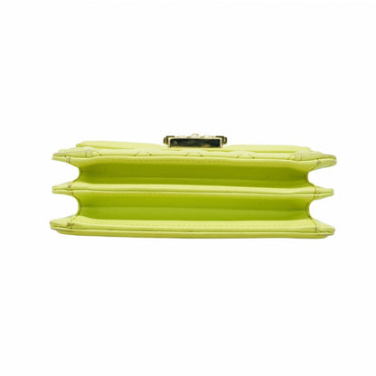 Chanel Shoulder Bag Boy Chain Lambskin Green Champagne