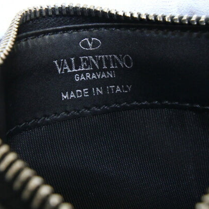 Valentino Coin Case Ty2P0540Lvn Black Neon Yellow Leather Fragment Card Wallet