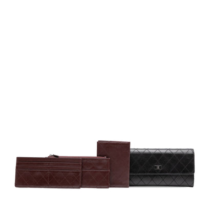 Chanel 2.55 Long Wallet In Black Lambskin