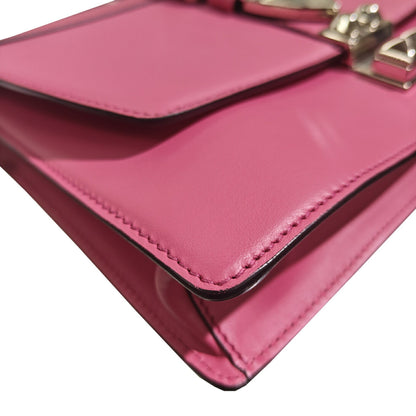 Prada Elektra 1Bd120 Electra Bag Studded Shoulder Crossbody Calf Leather Saffiano Pink Black