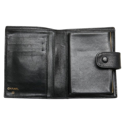 Chanel Coco Mark Bi-Fold Wallet Black Caviar Skin