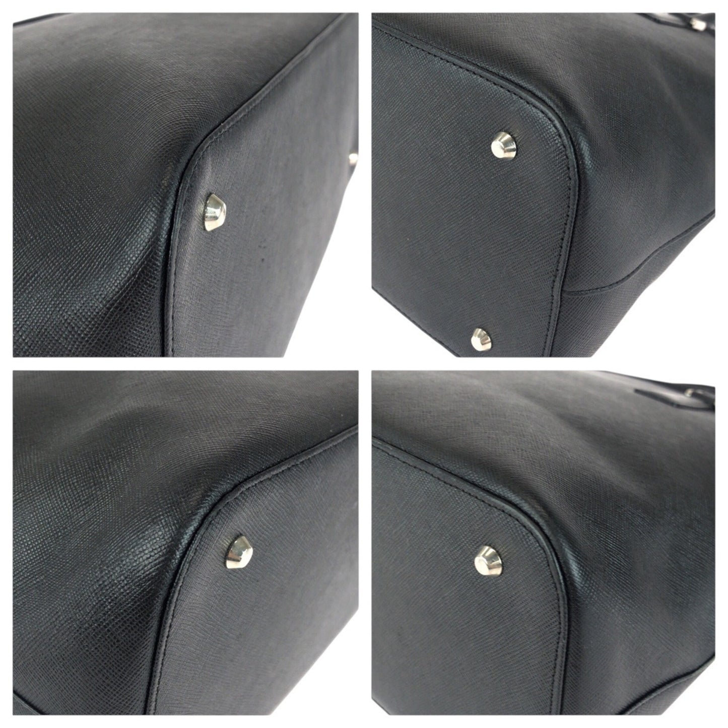 Burberry Nova Check Black Tote Bag With Silver Hardware