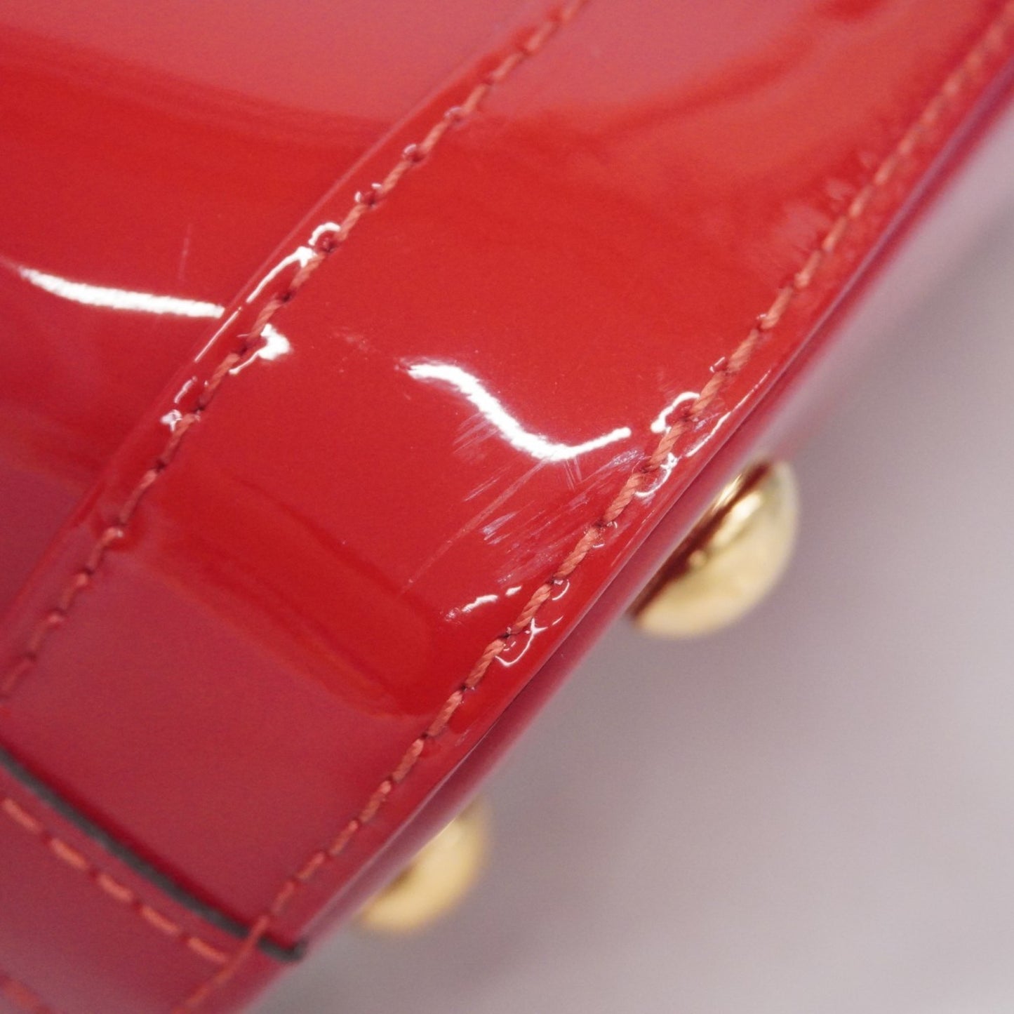 Louis Vuitton Vernis Monogram Alma Bb Handbag M52498 Scarlet 2-Way Bag