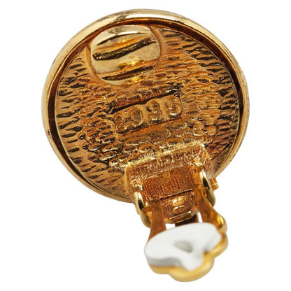 Chanel Coco Mark Round Earrings Gold Plated