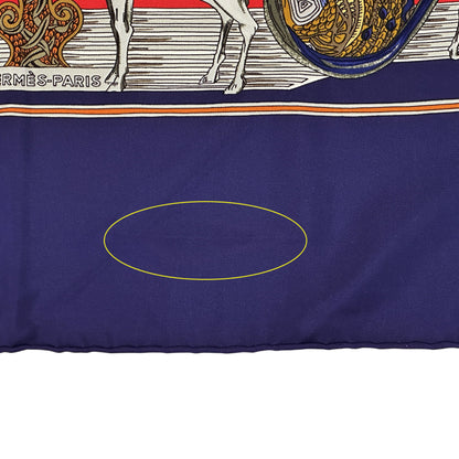 Herms Hermes Scarf/Muffler Carr 90 "Au Fil De La Soie" (As The Silk Thread Moves)