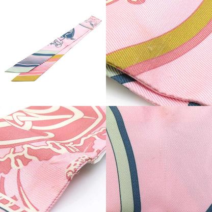 Hermes Hermes Scarf Twilly Silk Pink Multicolor