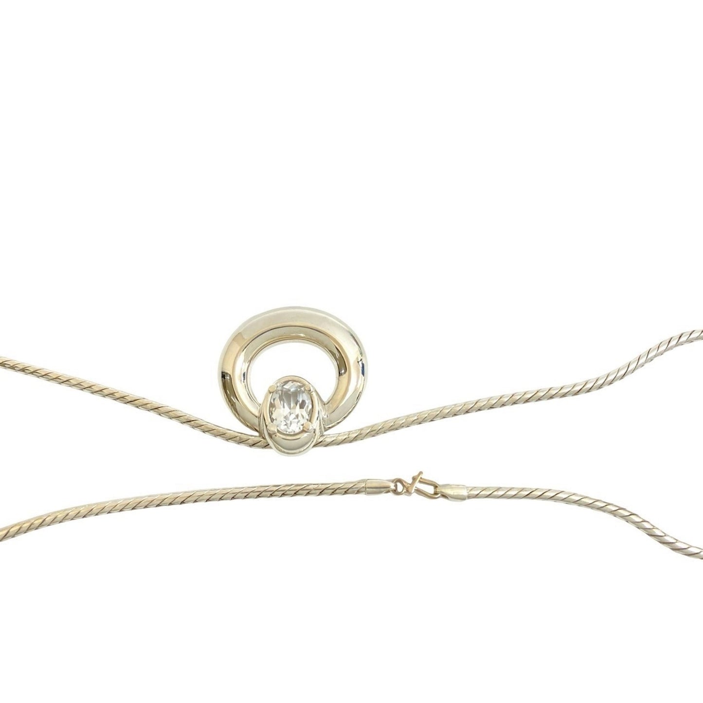 Hermes Silver 925 Topaz Necklace Pendant 823-7