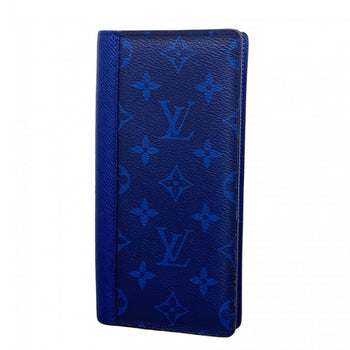 Louis Vuitton Taiga Rama Portefeuille Brazza Long Wallet M30297 Cobalt
