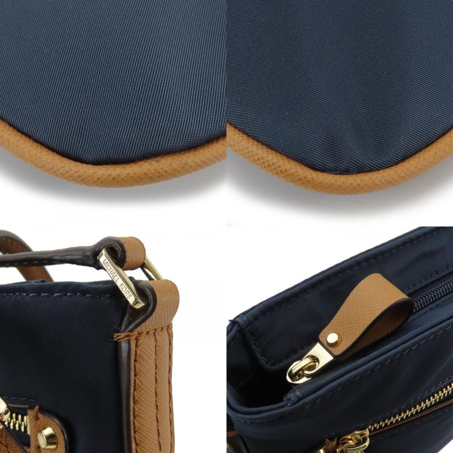 Michael Kors Shoulder Bag 32F7Go2C3C Nylon Leather Navy Brown