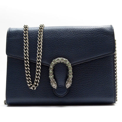 Gucci Dionysus Chain Wallet Leather Navy