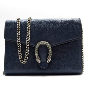 Gucci Dionysus Chain Wallet Leather Navy